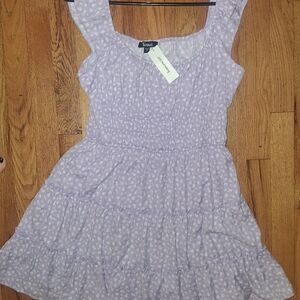 Francesca's Collections Lilac Floral Tiered Sundress